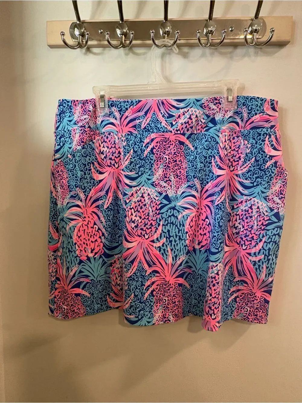 Lilly Pulitzer Blue & Pink Pineapple Print Mini Skirt Skort !